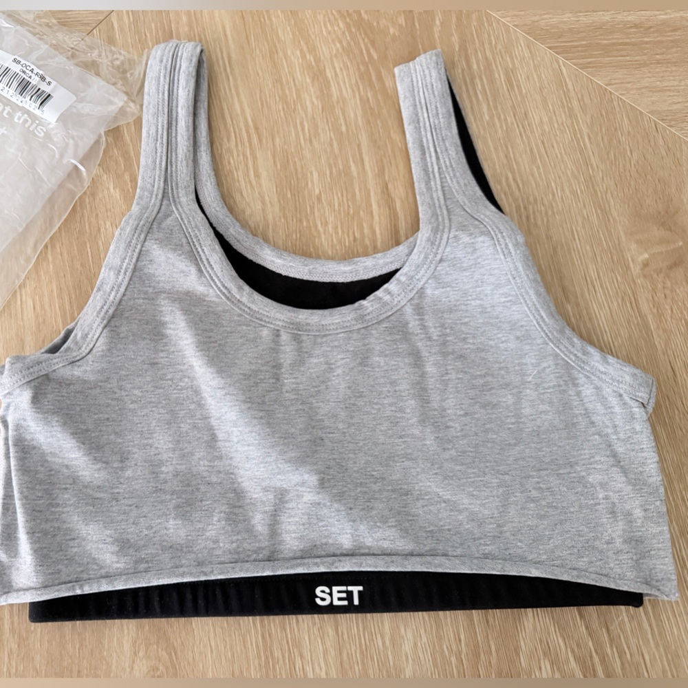 SET Active Grey and Black Reversible Sports Bra - Picture 2 of 6